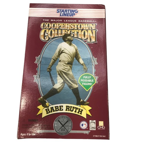 Vintage 1996 Hasbro Starting Lineup Cooperstown Collection Babe Ruth 13136 New - Picture 1 of 12